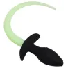 Kinky Puppy Plug Queue de chien phosphorescente Luminous Puppy 8 x 3.2cm Vert Fluo